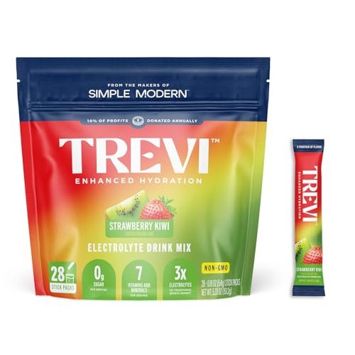 TREVI™ Everyday Sugar Free Electrolytes – Trinkmischung für Hydration – 28 Portionen – Erdbeer-Kiwi