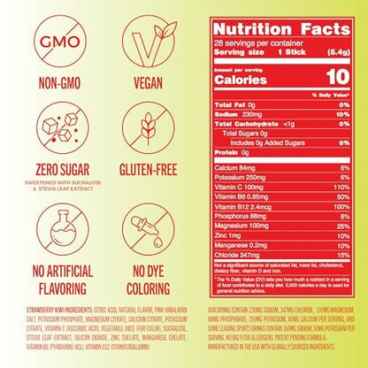 TREVI™ Everyday Sugar Free Electrolytes – Trinkmischung für Hydration – 28 Portionen – Erdbeer-Kiwi