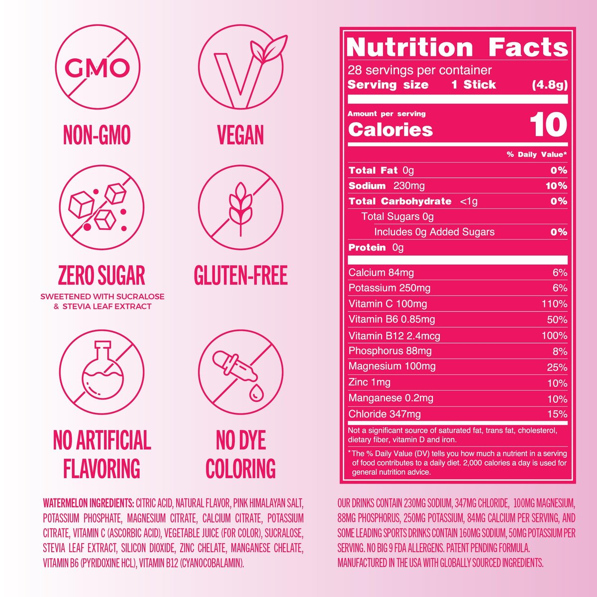 TREVI™ Everyday Sugar Free Elektrolyte - Hydrationspulver für Getränke - 28 Portionen - Wassermelone