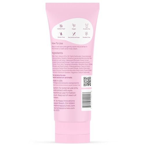 HAPPY CURVES Femininwaschgel - pH-ausgeglichene Reinigung mit Aloe & Vitamin E - Sulfatfrei, Parabenfrei - Intimpflege für Frauen - Geruchskontrolle, sanfte tägliche Pflege für empfindliche Haut (Tahitianische Vanille)
