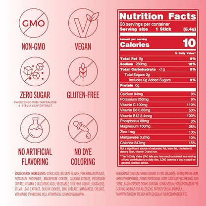 TREVI™ Everyday Sugar Free Electrolytes - Sour Cherry - 28 Portionen - Hydrationspulver für den täglichen Bedarf