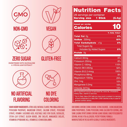 TREVI™ Everyday Sugar Free Electrolytes - Sour Cherry - 28 Portionen - Hydrationspulver für den täglichen Bedarf