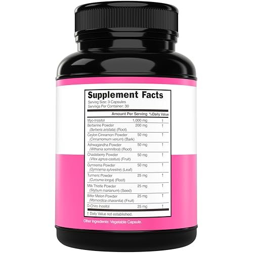 Myo-Inositol & D-Chiro Inositol Kapseln für Frauen – 40:1 Verhältnis, Hormonbalance, 10-in-1 Formel, 90 Kapseln