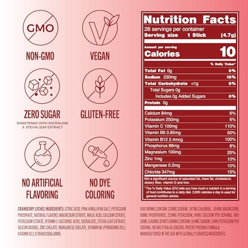 TREVI™ Everyday Sugar Free Electrolytes - Cranberry Lychee - 28 Portionen - Zuckerfreies Hydrationspulver