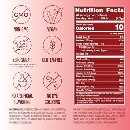 TREVI™ Everyday Sugar Free Electrolytes - Cranberry Lychee - 28 Portionen - Zuckerfreies Hydrationspulver