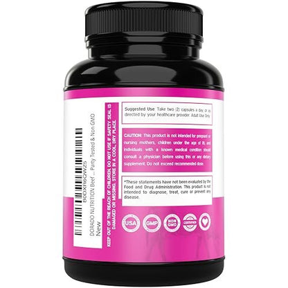 Beef Organ Supplement für Frauen – Grasgefütterte Rinderleber, Herz, Niere & Gebärmutter 1000 mg pro Portion – Unterstützt Energie und allgemeine Gesundheit – Drittanbieter-getestet & Non-GMO – Hergestellt in den USA (120 Kapseln)