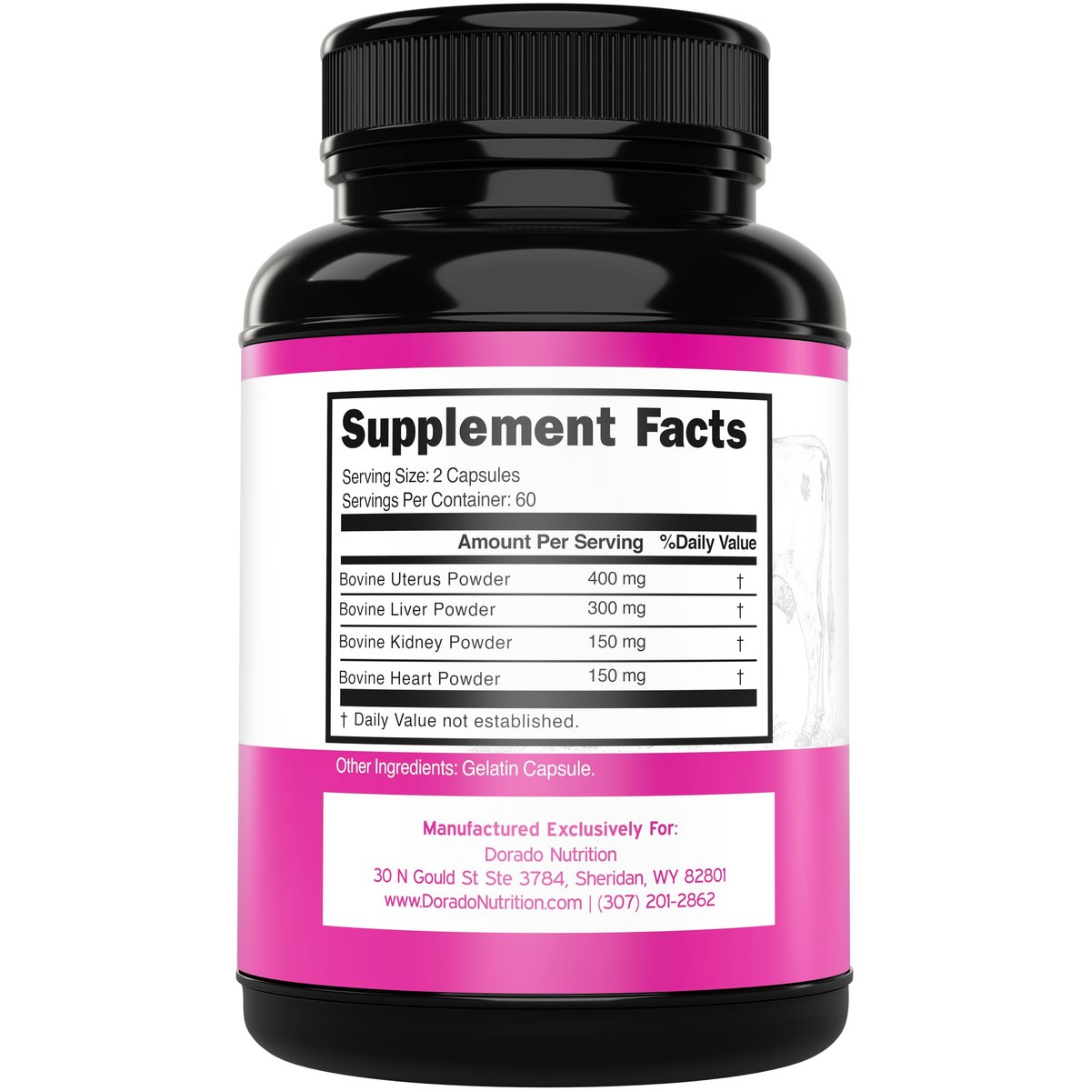 Beef Organ Supplement für Frauen – Grasgefütterte Rinderleber, Herz, Niere & Gebärmutter 1000 mg pro Portion – Unterstützt Energie und allgemeine Gesundheit – Drittanbieter-getestet & Non-GMO – Hergestellt in den USA (120 Kapseln)