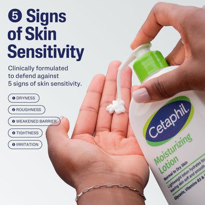 Cetaphil Feuchtigkeitscreme für Gesicht & Körper, Hydratisierende Lotion für alle Hauttypen, geeignet für empfindliche Haut, 8 oz, Pack mit 3