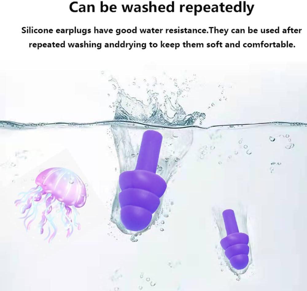 Ohrstöpsel zum Schlafen, Geräuschunterdrückung, wiederverwendbare Ohrstöpsel – superweich, Silikon-Ohrstöpsel, 8 Paare, für Schlafen, Schwimmen, Schnarchen, Konzerte, Arbeit, laute Orte (8 Farben)