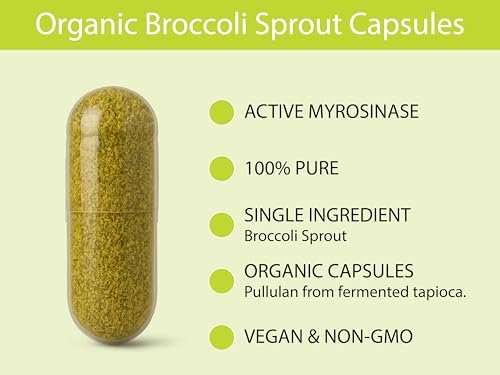 KOYAH - Bio Brokkoli Sprossen Kapseln – Gefriergetrocknete ganze Brokkolisprossen – 3rd Party getestet auf aktive Myrosinase & Glucoraphanin (Sulforaphan-Glucosinolat) – 60 Kapseln