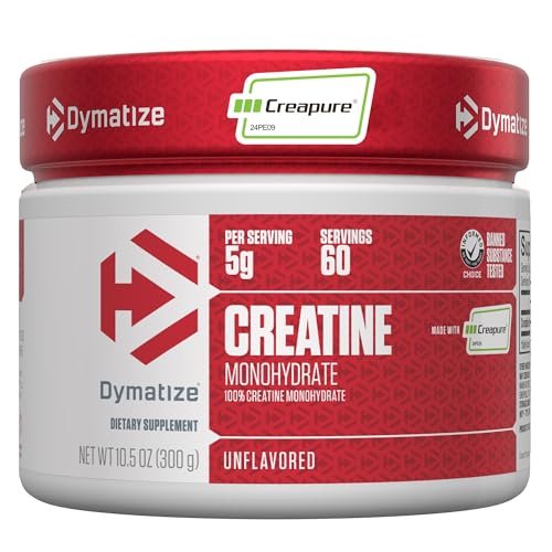 Dymatize Creatin-Monohydrat-Pulver mit CREAPURE (Produkt aus Deutschland), 5 g pro Portion, 60 Portionen (300 g), Creatin für Frauen und Männer, glutenfrei