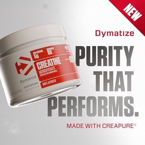 Dymatize Creatin-Monohydrat-Pulver mit CREAPURE (Produkt aus Deutschland), 5 g pro Portion, 60 Portionen (300 g), Creatin für Frauen und Männer, glutenfrei