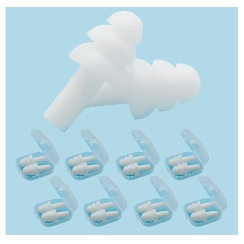 Ohrstöpsel zum Schlafen, Geräuschunterdrückung, wiederverwendbare Ohrstöpsel – superweiche Silikon-Ohrstöpsel, 8 Paare, für Schlafen, Schwimmen, Schnarchen, Konzerte, Arbeit, laute Orte (8 Farben)