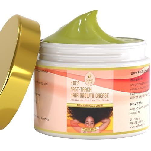 Kinder Haarwuchs-Grease mit rohem Bio- und reinem Batana-Extrakt, Rosmarin, Bockshornklee, Amla-Öl und Mangobutter – Verbessert die Elastizität – Ideal für lockiges, welliges und glattes Haar – 120 ml