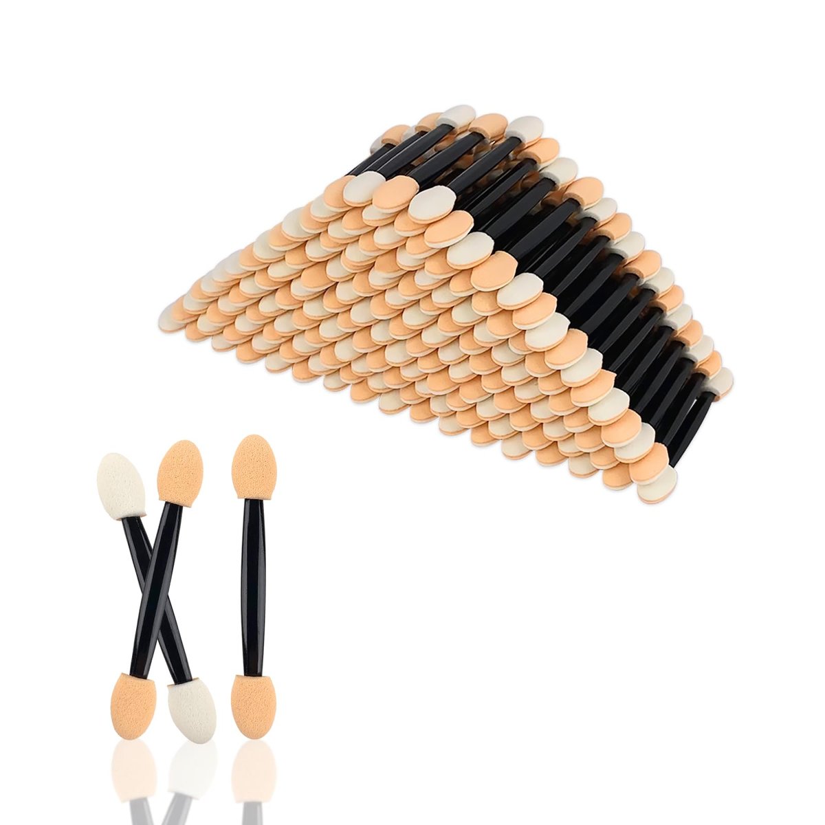 300 Stück Einweg-Lidschatten-Applikator-Stäbchen, Make-up-Schwamm-Applikatoren für Mädchen, Damen und Frauen