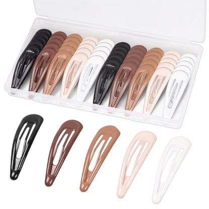 Gingbiss 50 Stück Haarspangen für Frauen, 1,88 Zoll Silikonbeschichtete klassische Metall-Haarklammern mit Aufbewahrungsbox, No-Slip Haarzubehör für Frauen und Mädchen, 5 Farben gemischt