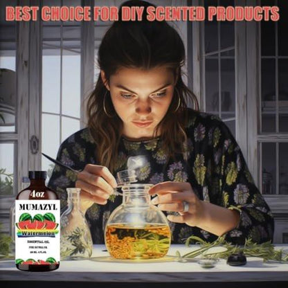 MUMAZYL Wassermelone Ätherisches Öl – 4 Fl Oz (120 ml) für Diffuser, Luftbefeuchter, Yoga, Reinigung, DIY-Kerzen, Seifenherstellung