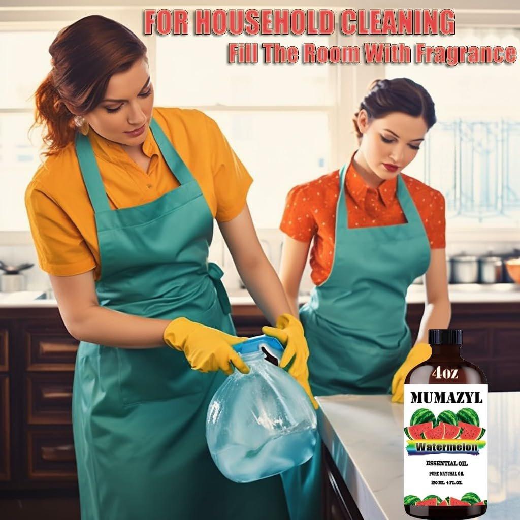 MUMAZYL Wassermelone Ätherisches Öl – 4 Fl Oz (120 ml) für Diffuser, Luftbefeuchter, Yoga, Reinigung, DIY-Kerzen, Seifenherstellung