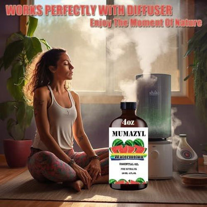 MUMAZYL Wassermelone Ätherisches Öl – 4 Fl Oz (120 ml) für Diffuser, Luftbefeuchter, Yoga, Reinigung, DIY-Kerzen, Seifenherstellung