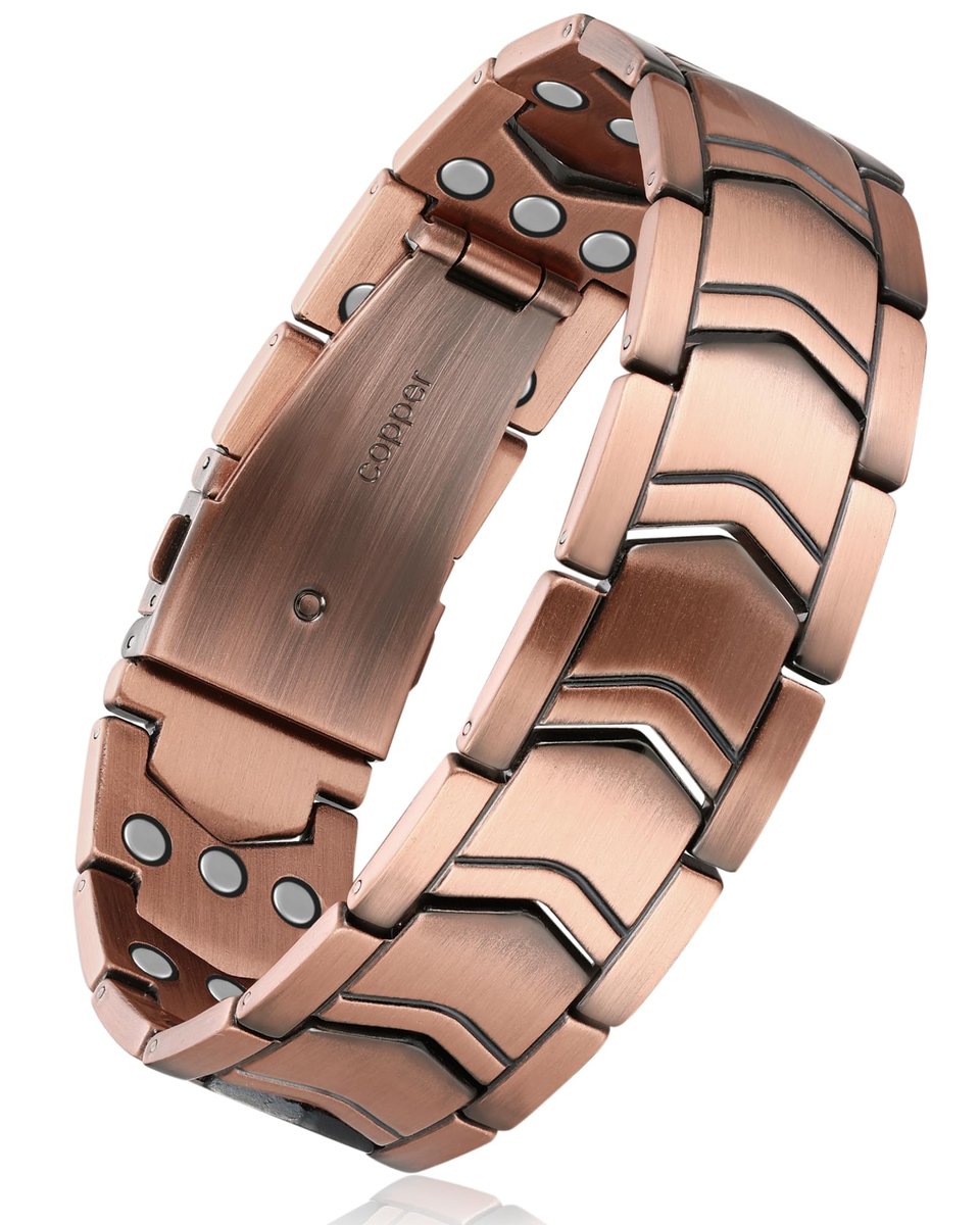 Feraco 3X Stärke Kupfer Magnetarmband für Herren - 99,99% Reines Kupfer mit 3800 Gauss Magneten