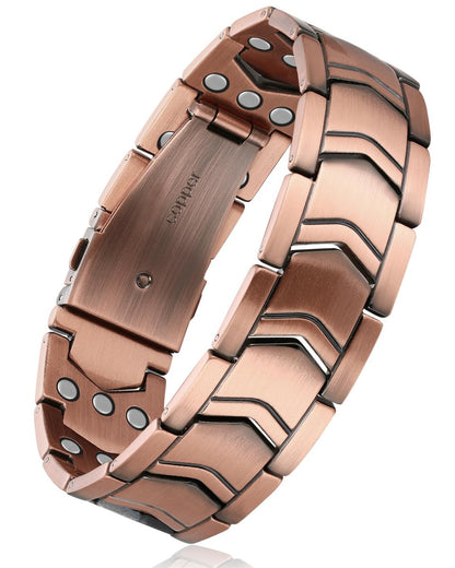 Feraco 3X Stärke Kupfer Magnetarmband für Herren - 99,99% Reines Kupfer mit 3800 Gauss Magneten