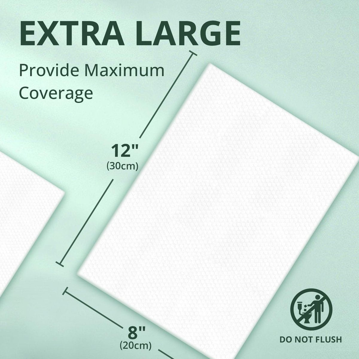 WhyWorry Feuchttücher für Erwachsene, 8"x12" extra große Körperreinigungstücher für Senioren & Inkontinenz, extra dicke Einweg-Waschlappen mit Aloe & Vitamin E, unparfümiert, 55 Stück
