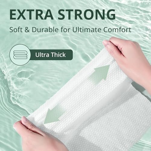 WhyWorry Feuchttücher für Erwachsene, 8"x12" extra große Körperreinigungstücher für Senioren & Inkontinenz, extra dicke Einweg-Waschlappen mit Aloe & Vitamin E, unparfümiert, 55 Stück