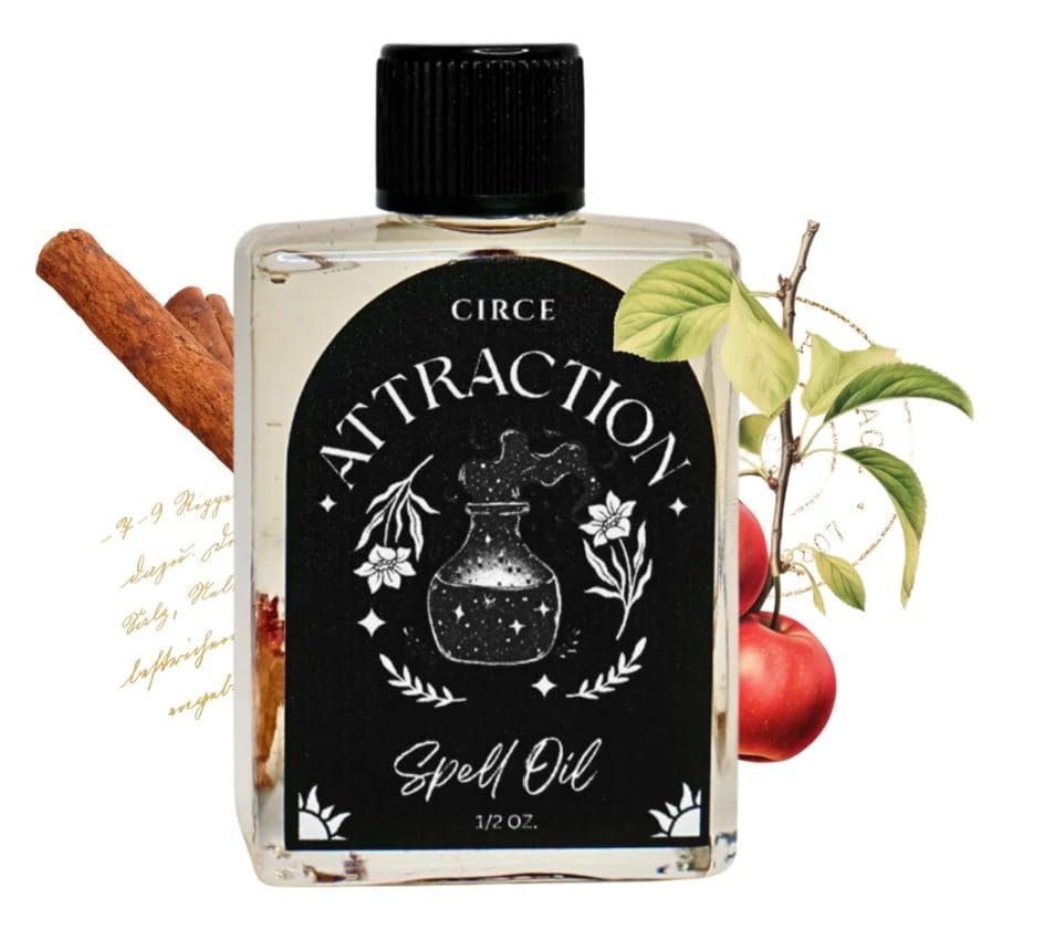 CIRCE Attraction Spell Oil – Magnetische Energie, Positivität & Liebe anziehen – für Bäder, Rituale und als Duft – mit Rosenblättern, Zimtchips und Traubenkernöl – 15 ml