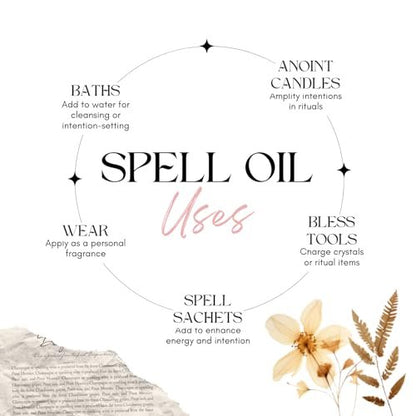 CIRCE Attraction Spell Oil – Magnetische Energie, Positivität & Liebe anziehen – für Bäder, Rituale und als Duft – mit Rosenblättern, Zimtchips und Traubenkernöl – 15 ml