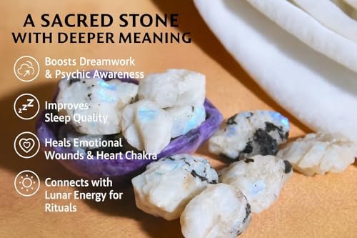 Große 1,25-2,0" Natürliche Regenbogen-Mondstein Rohkristalle für Meditation, Chakra, Reiki, Kristallgitter, Energiearbeit, Drahtwickeln & Spirituelle Wohnkultur