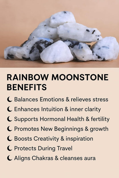 Große 1,25-2,0" Natürliche Regenbogen-Mondstein Rohkristalle für Meditation, Chakra, Reiki, Kristallgitter, Energiearbeit, Drahtwickeln & Spirituelle Wohnkultur