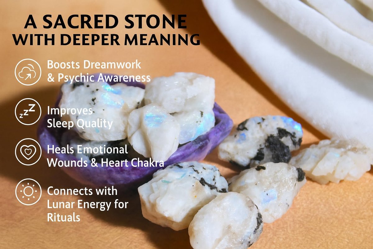 Große 1,25-2,0" Natürliche Regenbogen-Mondstein Rohkristalle für Meditation, Chakra, Reiki, Kristallgitter, Energiearbeit, Drahtwickeln & Spirituelle Wohnkultur
