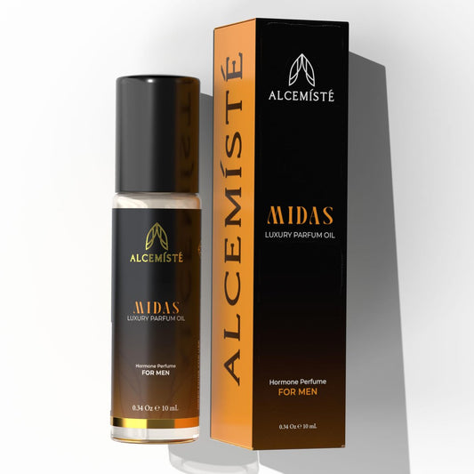 Konzentriertes Pheromon-Cologne für Männer (0,34 oz) - Ölbasiertes Parfüm mit Pheromonen - Rollerball Herrenparfüm - Reisegröße, den ganzen Tag haltende Formel - Amber, Holz und Moschus Duft