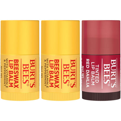 Burt's Bees Feeling Witchy Halloween Mini Lippenbalsam Geschenkset – Klassischer Bienenwachs & Rote Dahlie, 3 Tuben, 0,049 oz (1,4 g) – 100% natürliche Lippenpflege