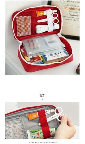 PenyaZo Erste-Hilfe-Tasche - Leere Erste-Hilfe-Kit-Tasche für Zuhause, Outdoor, Reisen, Camping, Wandern, Mini Aufbewahrungstasche (Grau)