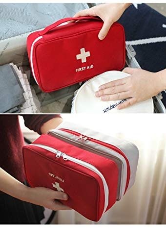 PenyaZo Erste-Hilfe-Tasche Rot – Leere Notfalltasche aus Polyester für Zuhause, Reisen, Camping, Wandern – Mini Medizintasche