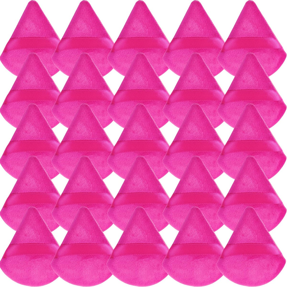 GXXMEI 30 Stück Powder Puff Gesichts-Make-up-Schwamm, weicher Velours-Dreieck-Puderpuff für losen Puder, Fixierpuder, Kosmetik-Foundation-Schwamm, Geschenk für Frauen (Rosa)