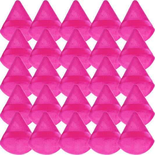 GXXMEI 30 Stück Powder Puff Gesichts-Make-up-Schwamm, weicher Velours-Dreieck-Puderpuff für losen Puder, Fixierpuder, Kosmetik-Foundation-Schwamm, Geschenk für Frauen (Rosa)