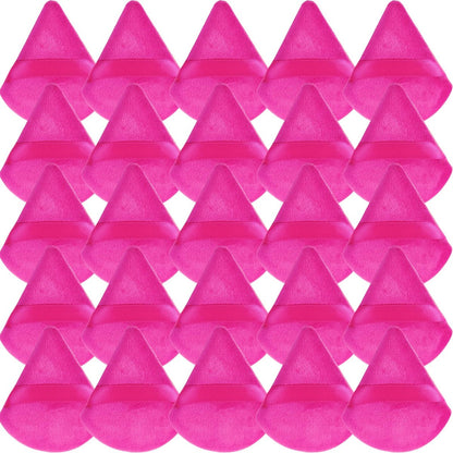 GXXMEI 30 Stück Powder Puff Gesichts-Make-up-Schwamm, weicher Velours-Dreieck-Puderpuff für losen Puder, Fixierpuder, Kosmetik-Foundation-Schwamm, Geschenk für Frauen (Rosa)