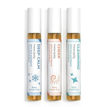 Benatu Essential Oil Set (Relax, Night, Balance) – Aromatherapie Roll-On Blends für Massage, Körperpflege & Zuhause – Geschenkset für Männer & Frauen