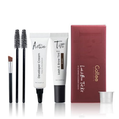 GOLLEE Lash Color Kit Brown – Professionelles Wimpern- und Brauenfärbeset für natürliche Effekte, langanhaltend bis zu 4 Wochen, einfach in der Anwendung für Salon und Zuhause