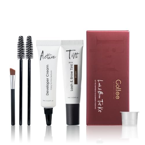 GOLLEE Lash Color Kit Brown – Professionelles Wimpern- und Brauenfärbeset für natürliche Effekte, langanhaltend bis zu 4 Wochen, einfach in der Anwendung für Salon und Zuhause