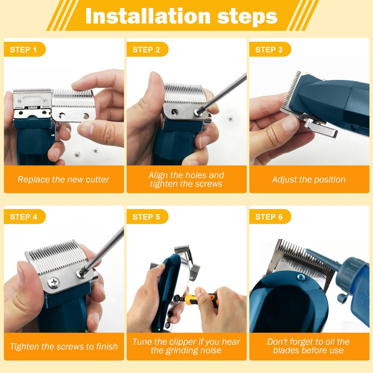 OwnLifeYF Präzisionshaarschneidemaschinenklinge passend für Wahl Clipper Klingen, 2 Löcher verstellbare Haarschneidemaschinenteile Ersatzklingen, 1 Stück