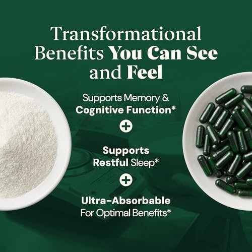 Magnesium L-Threonat mit Apigenin, Baldrianwurzel & L-Theanin – Schlaf- und Gehirnergänzung ohne Melatonin – klinisch untersuchte 7-Inhaltsstoff-Formel – Gedächtnis & Fokus – 60 Kapseln