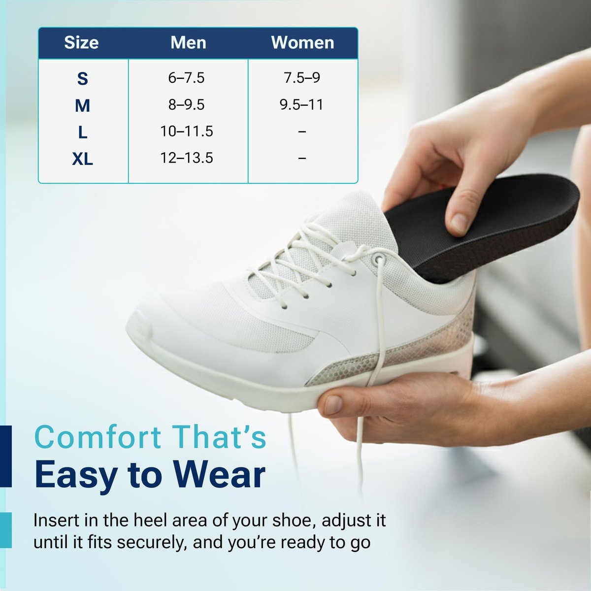 Fersenerhöhung (2,5 cm) Höhenverstellbare Einlagen für Männer, Halbe Schuh-Einlegesohle, Komfortabler sofortiger Höhengewinn (Männer 10-11,5)