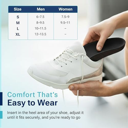 Fersenerhöhung (2,5 cm) Höhenverstellbare Einlagen für Männer, Halbe Schuh-Einlegesohle, Komfortabler sofortiger Höhengewinn (Männer 10-11,5)