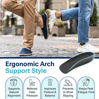Fersenerhöhung (2,5 cm) Höhenverstellbare Einlagen für Männer, Halbe Schuh-Einlegesohle, Komfortabler sofortiger Höhengewinn (Männer 10-11,5)