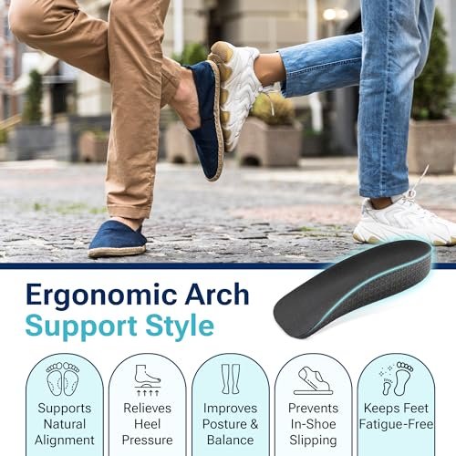 Fersenerhöhung (2,5 cm) Höhenverstellbare Einlagen für Männer, Halbe Schuh-Einlegesohle, Komfortabler sofortiger Höhengewinn (Männer 10-11,5)