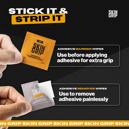 Skin Grip Kleberentferner Tücher - 50 Stück | Medizinischer Kleberentferner für Haut | Dexcom Patch Entfernung | Hautfreundliche Kleberentfernungstücher | Stomaversorgung Kleberentferner | CGM & Sensor Reinigung