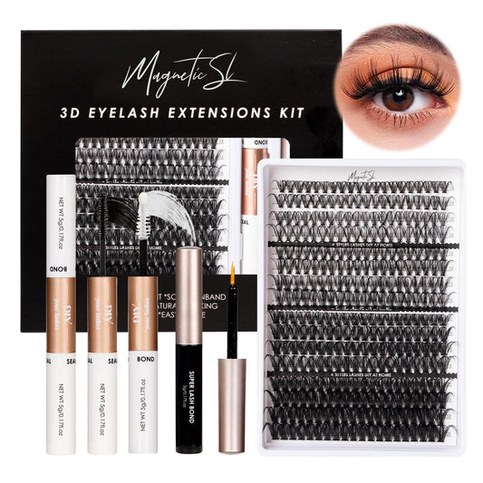 320-teiliges Wimpern-Cluster-Set 30D 40D 80D 100D Individuelle Wimpern 12-20mm mit Wimpernkleber und -versiegelung, Entferner und Pinzette – Einfache Anwendung